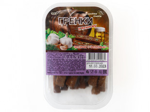 Камбала стейк по-царски: Сурские гренки Чеснок с зеленью (100 гр)