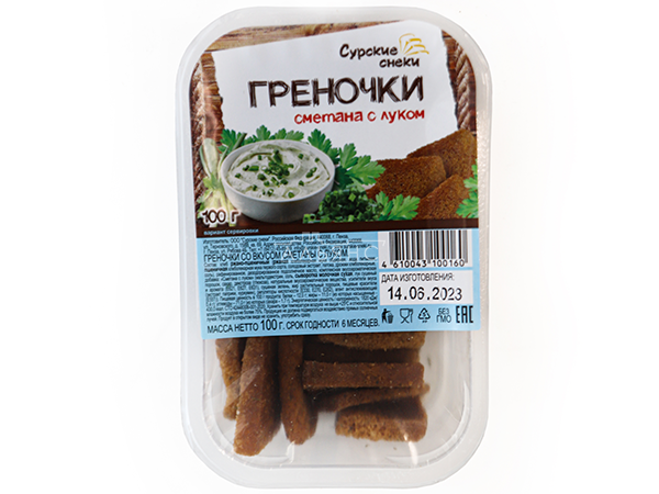 Сурские гренки Сметана с луком (100 гр) в Звенигороде